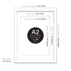 White A2 Picture Frame with Mount For A3