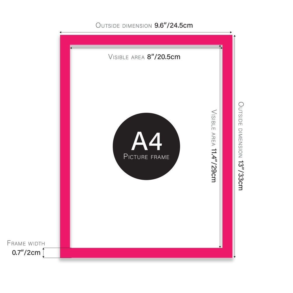 Bright Pink A4 Picture Frame