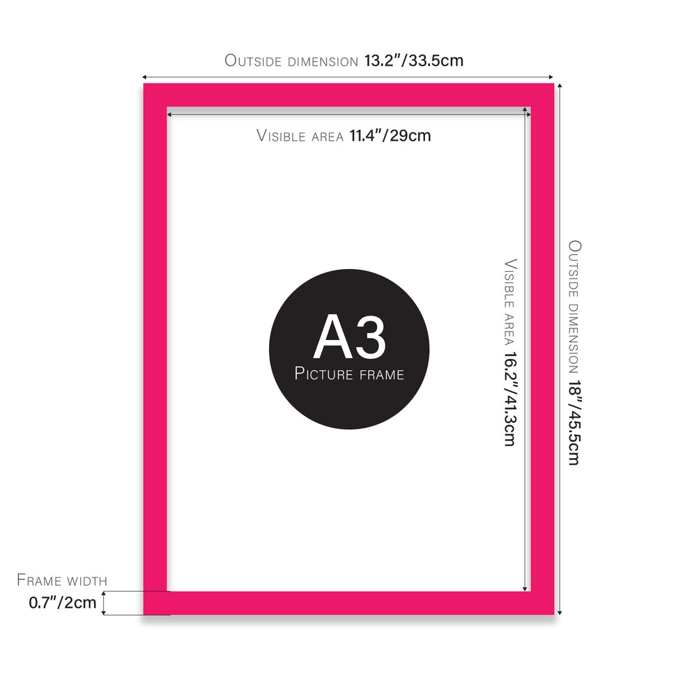 Bright Pink A3 Picture Frame