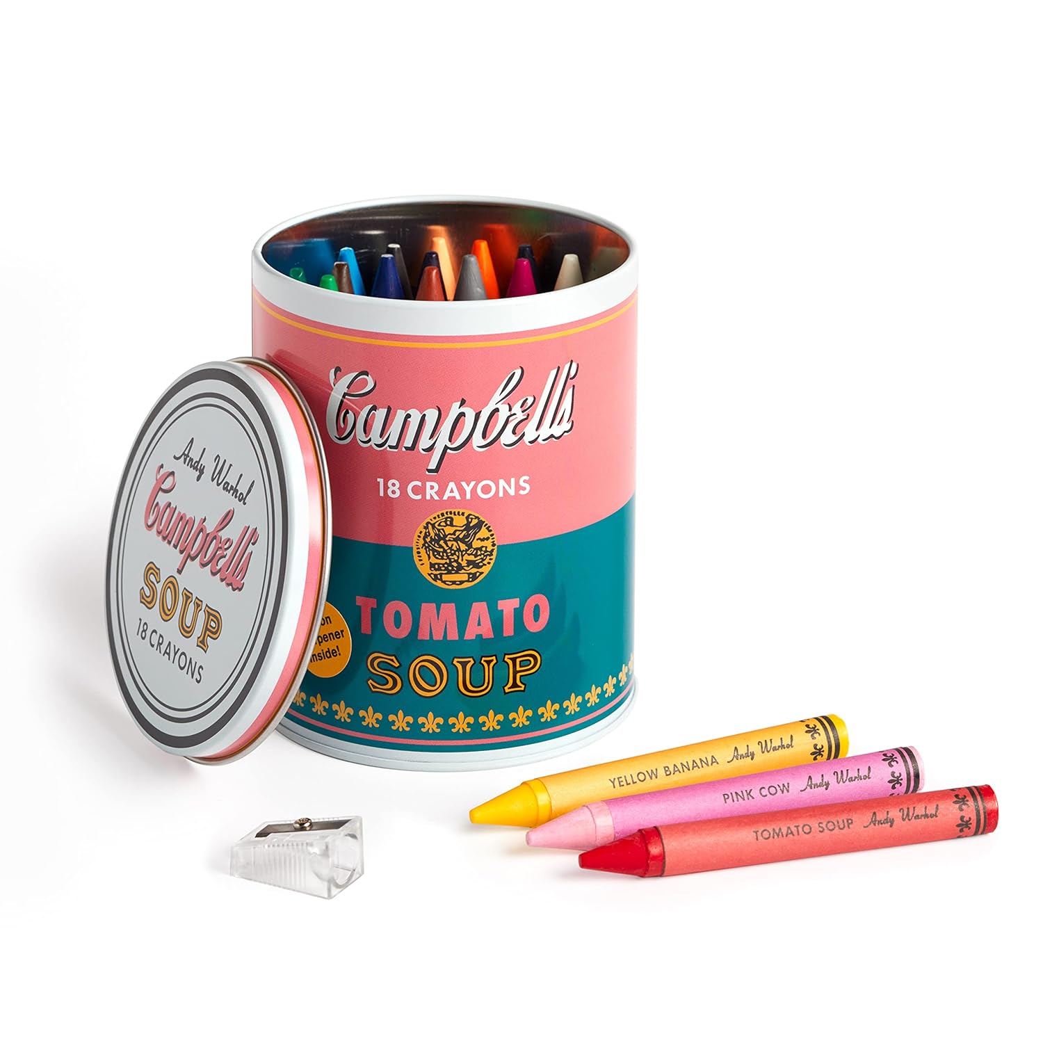 Andy Warhol - 'Soup Can' Crayons + Sharpener