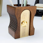 Wooden Sharpener Desk Tidy - Single Dark