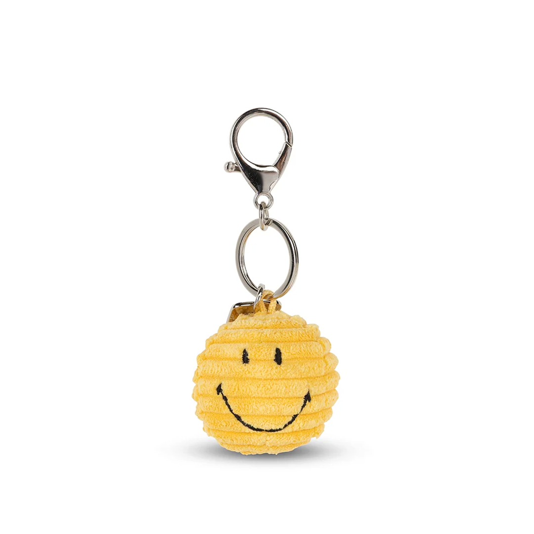 BON TON TOYS x Smiley Keychain ECO Corduroy - 4,5cm - Yellow