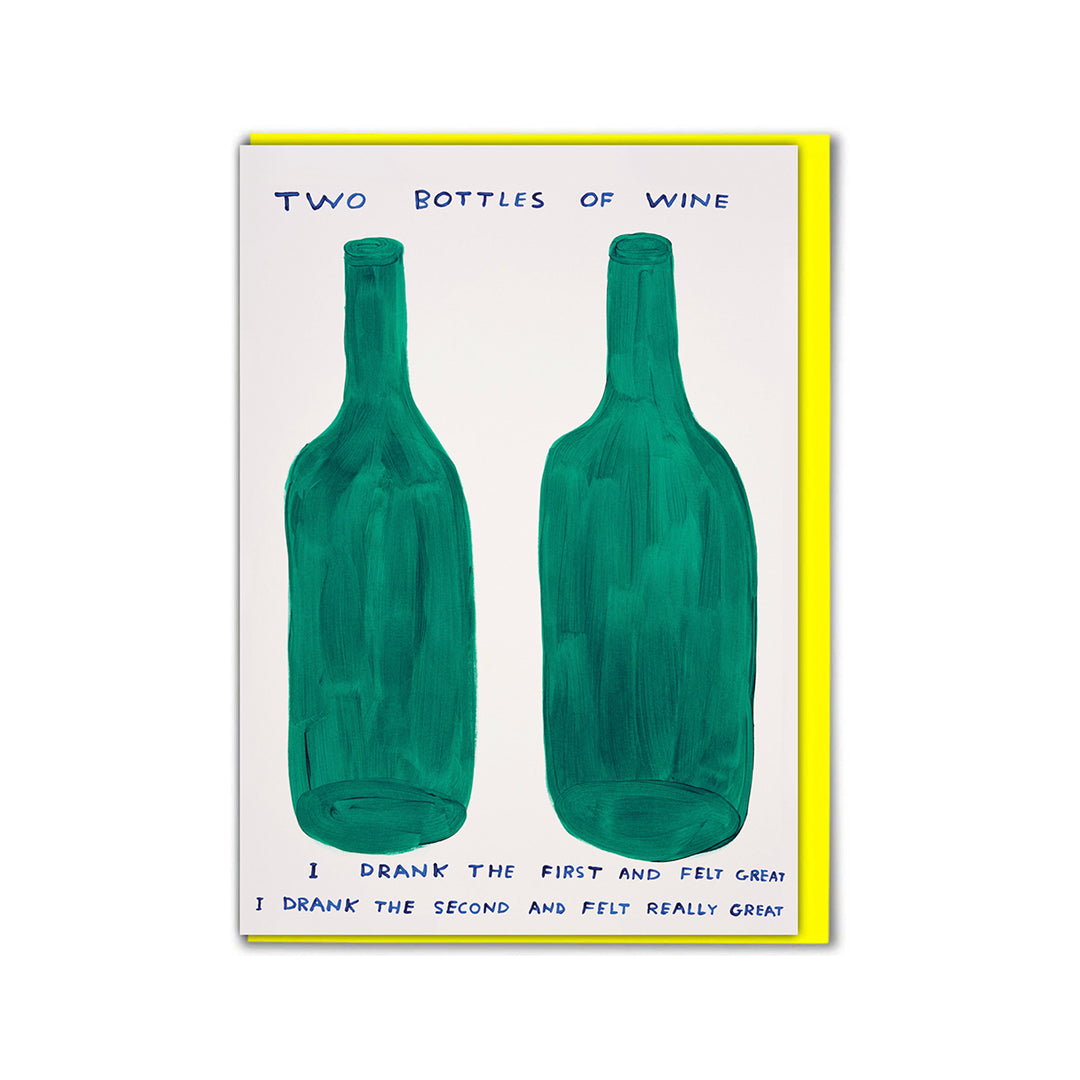 David Shrigley 'Two Bottles of Wine' Greetings Card