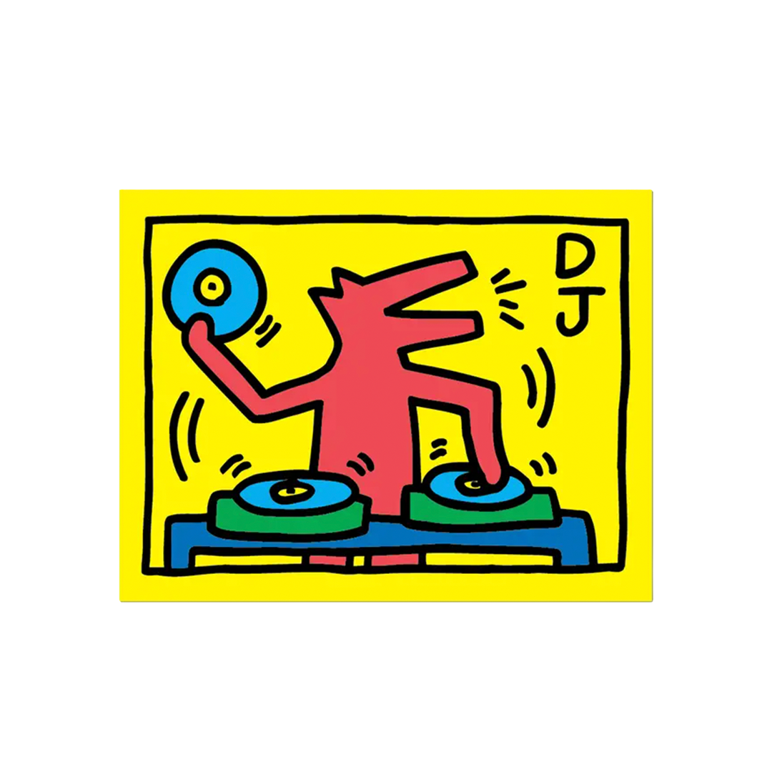 Dj Dog By Keith Haring - Die-Cut Sticker