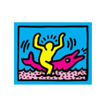 Dolphin Rider By Keith Haring - Die-Cut Sticker