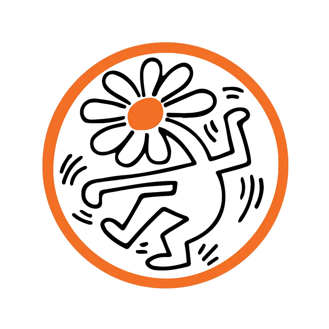 Flower By Keith Haring (Back To School) - Die-Cut Sticker