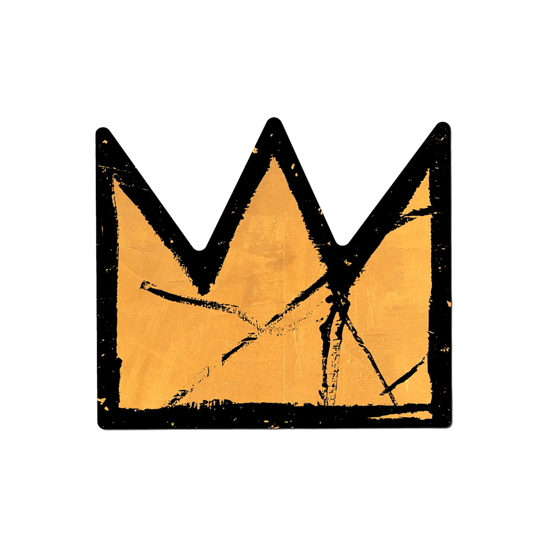 Gold Crown By Basquiat - Die-Cut Sticker