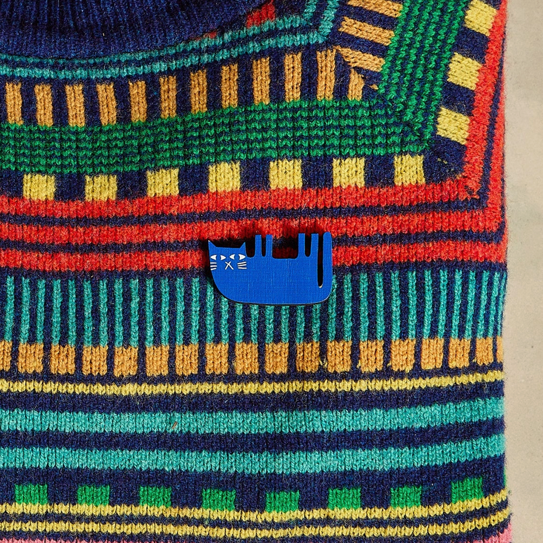 Lazy Cat Pin Badge