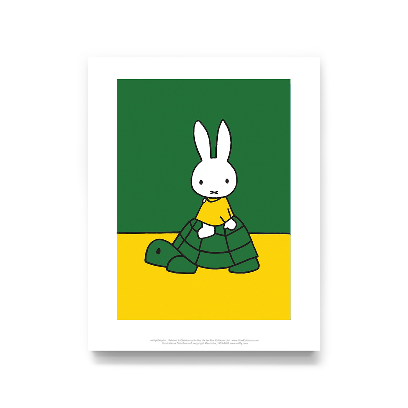 Miffy Sitting On a Turtle Print 11x14"
