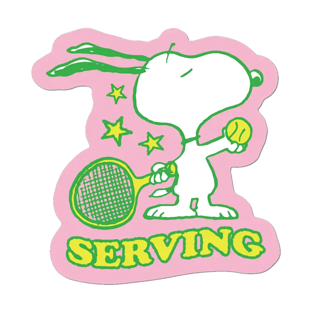 Serving By Snoopy (Tennis) - Die-Cut Sticker
