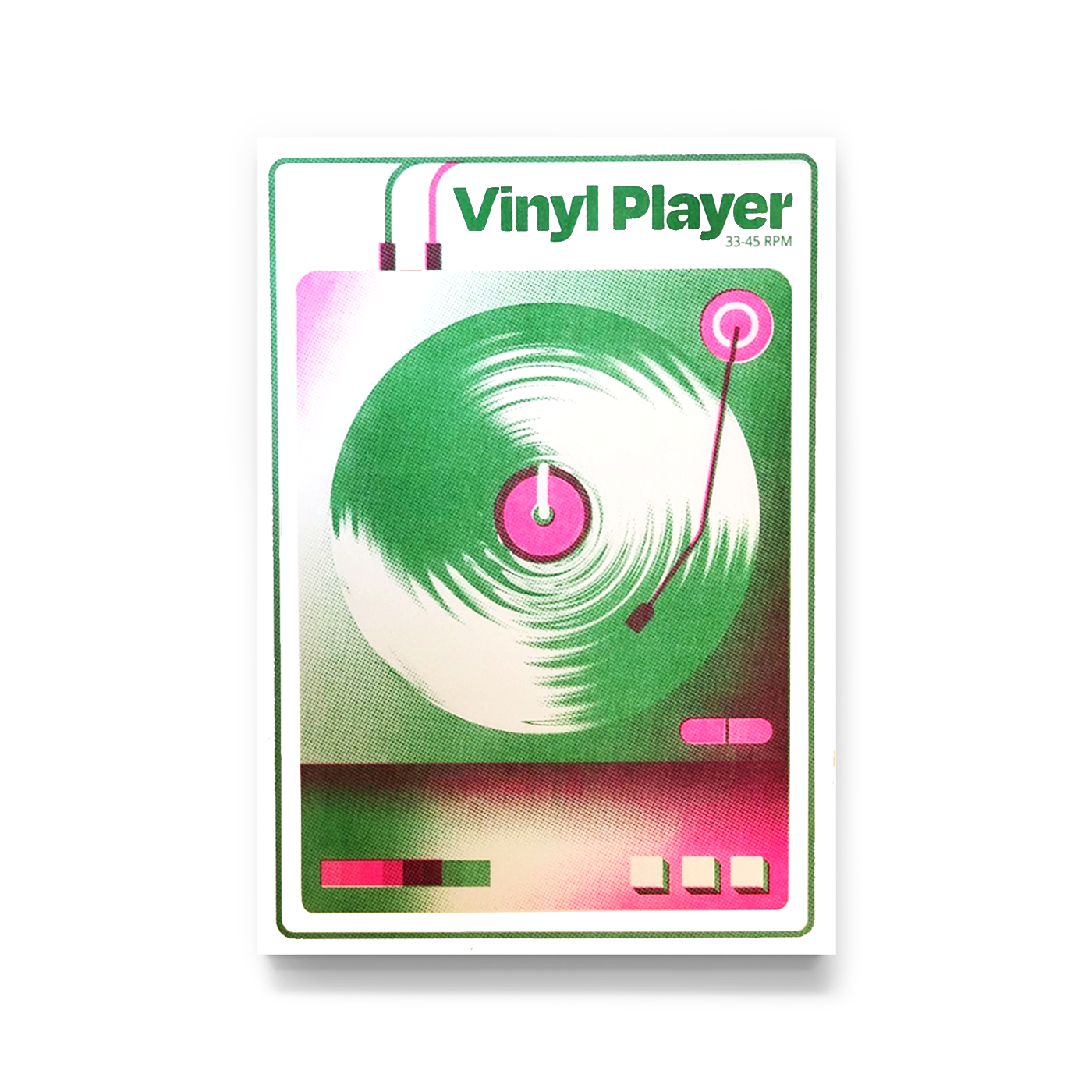 Music Vinyl A3 Risograph Print by Brogan O'Grady