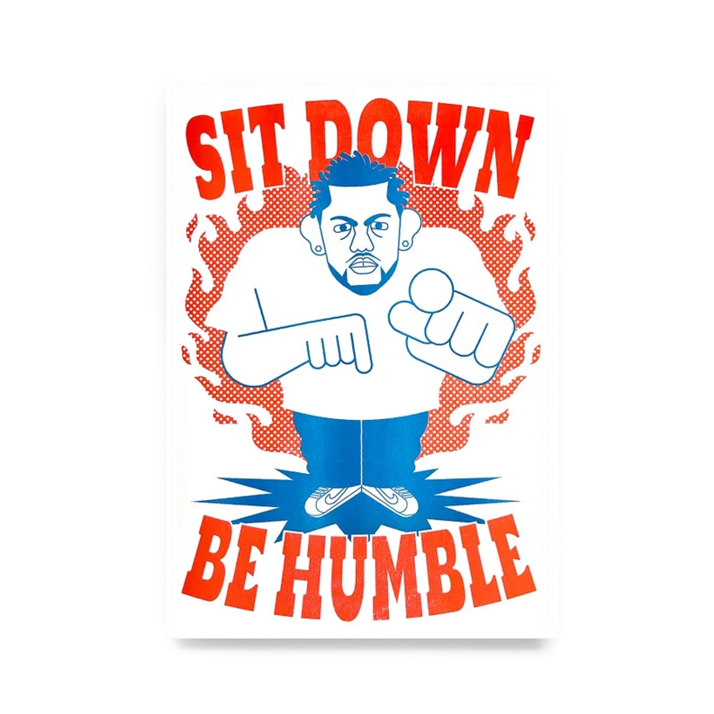 Kendrick Lamar 'Sit Down Be Humble' A3 Risograph Print