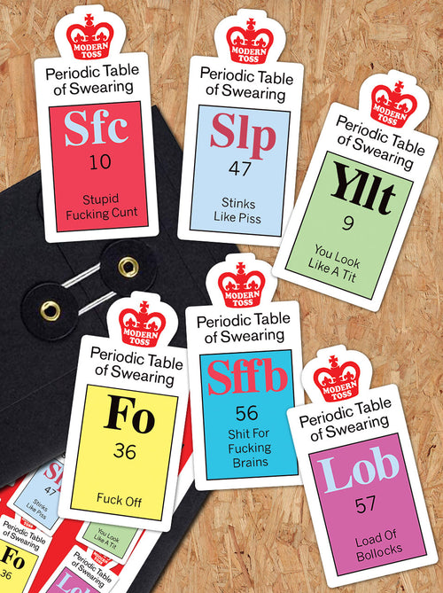'Swearing Periodic Table' Sticker Set - Pack 6