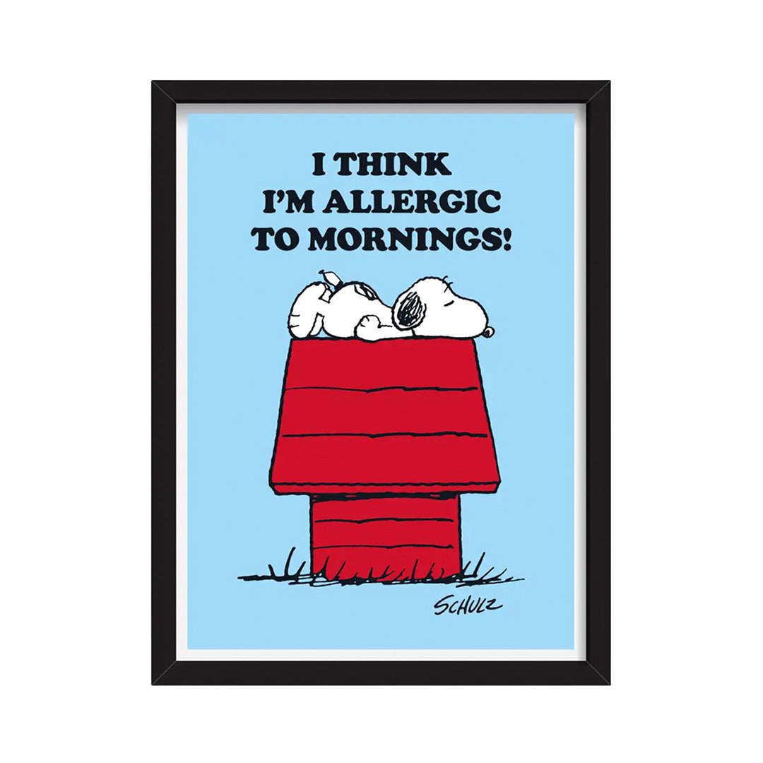 Peanuts - Allergic To Mornings A3 Print