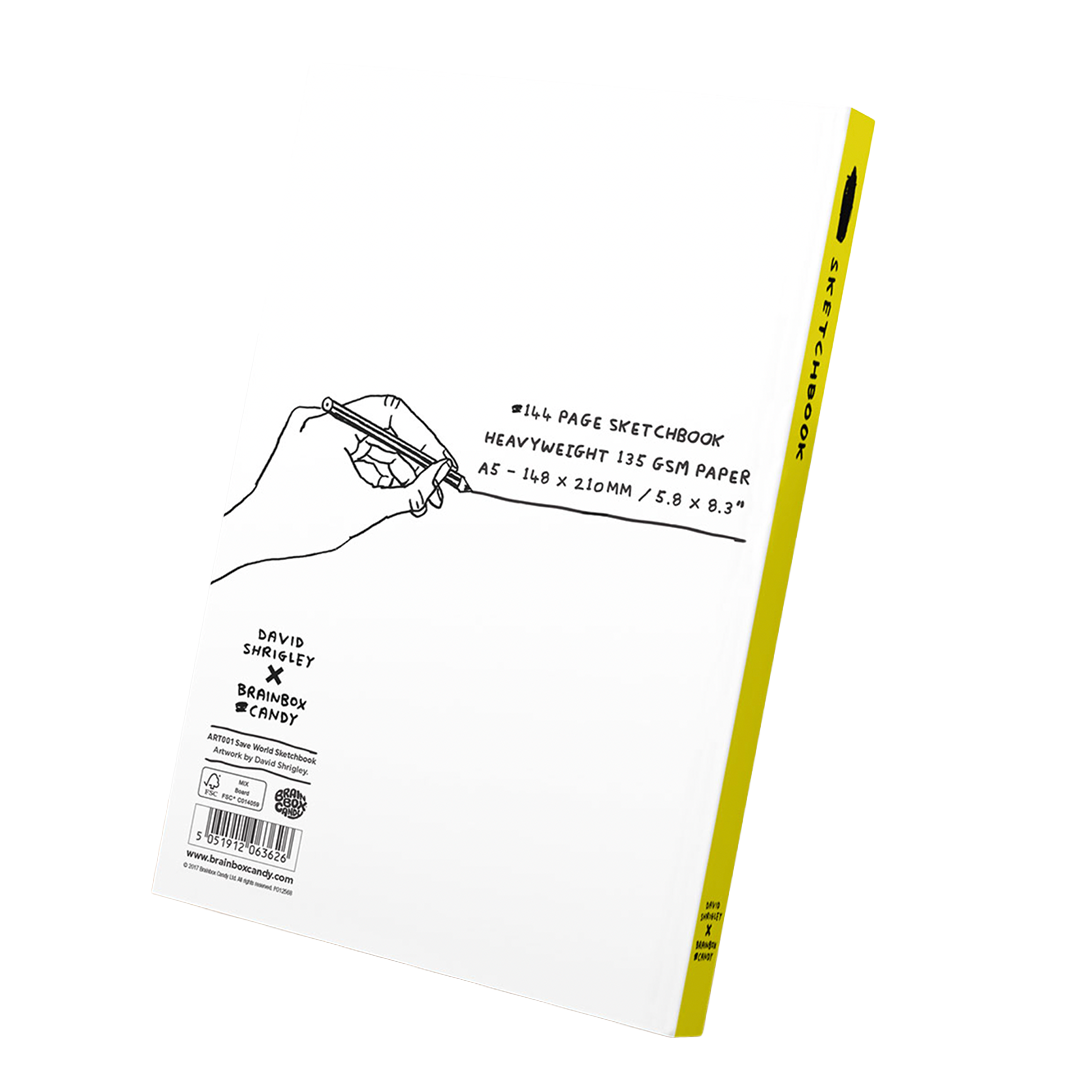David Shrigley - 'Art Will Save The World' A5 144 Page Sketchbook