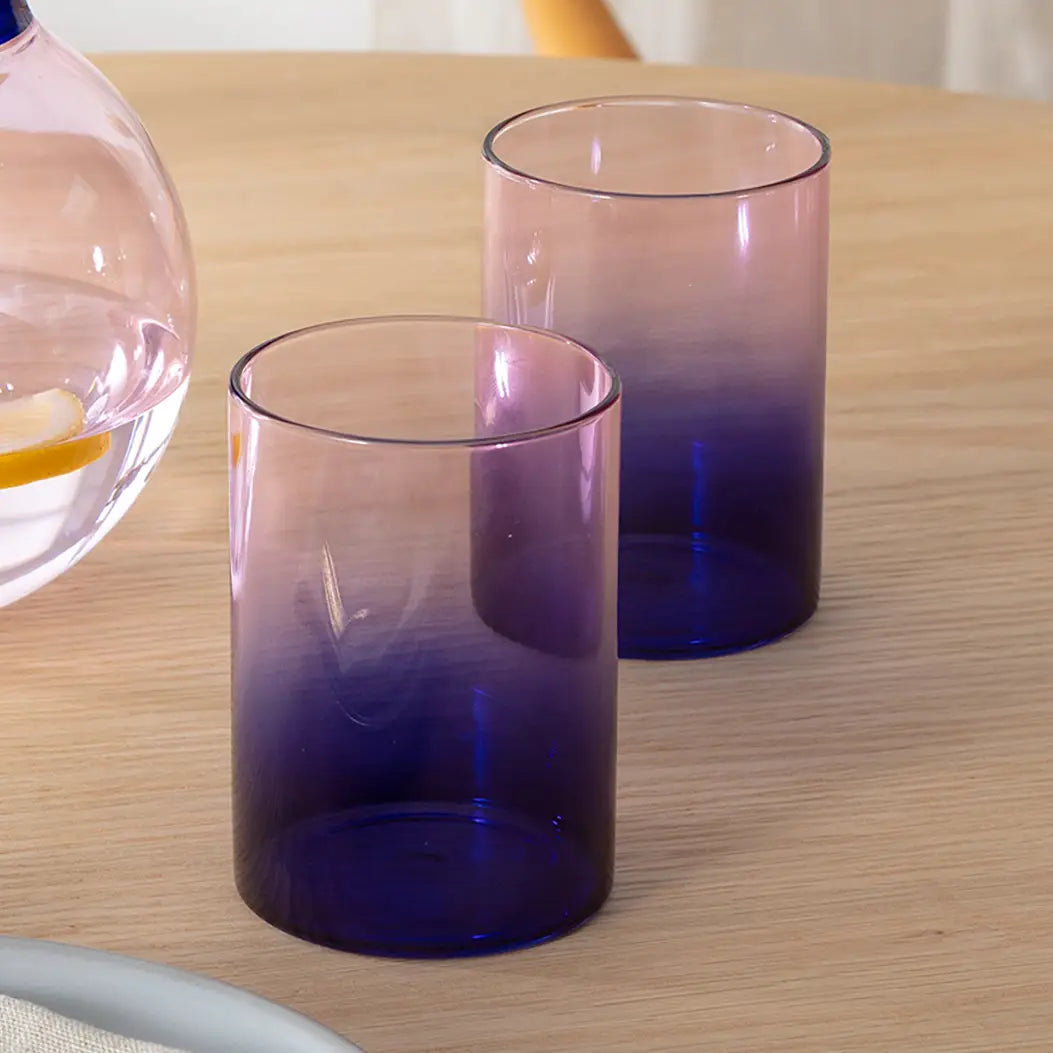 Color Lab - Set of Two Gradient Glasses - Blue and Pink