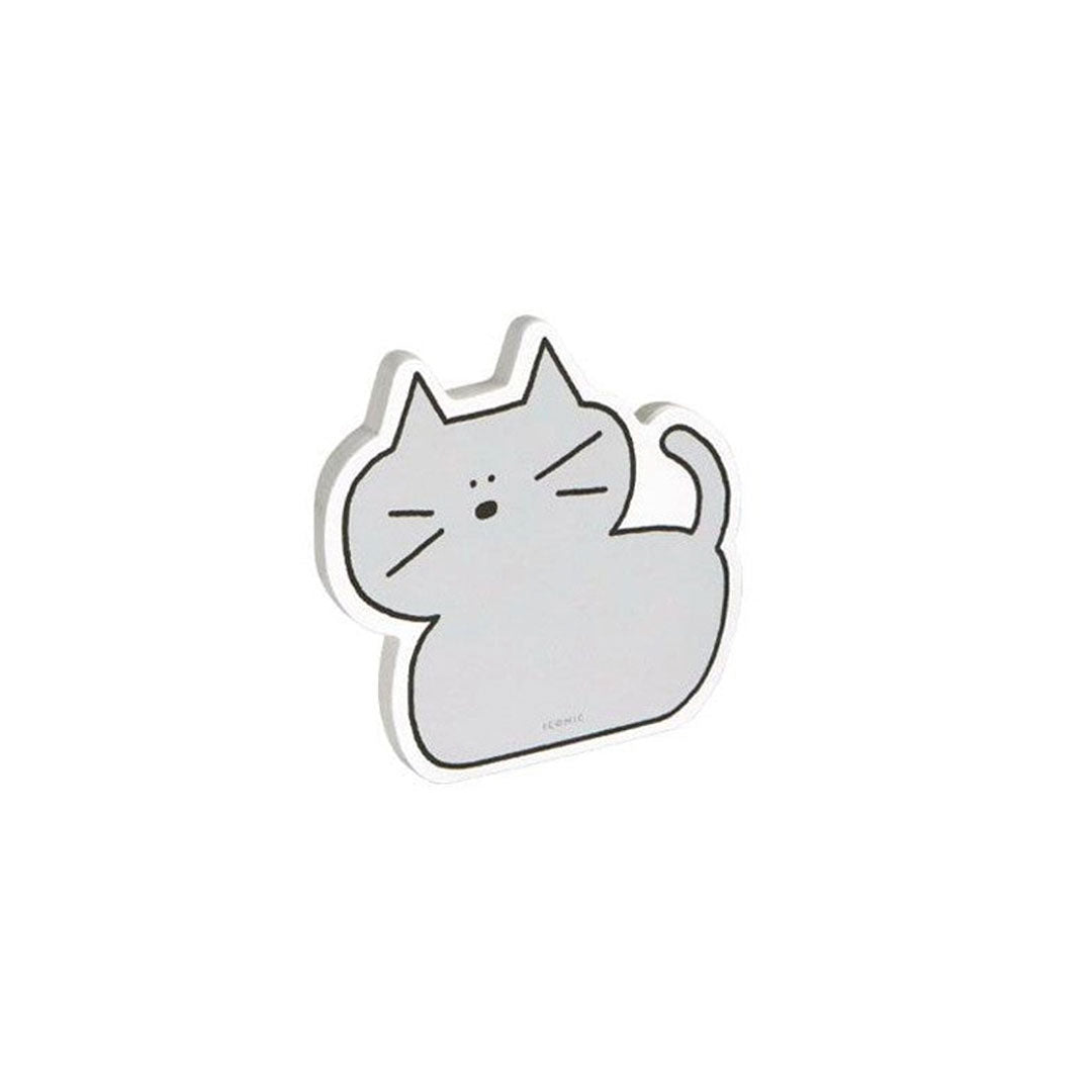Iconic Doodle Cat Memo Pad – Compact, Tear-Off Notepad Grey