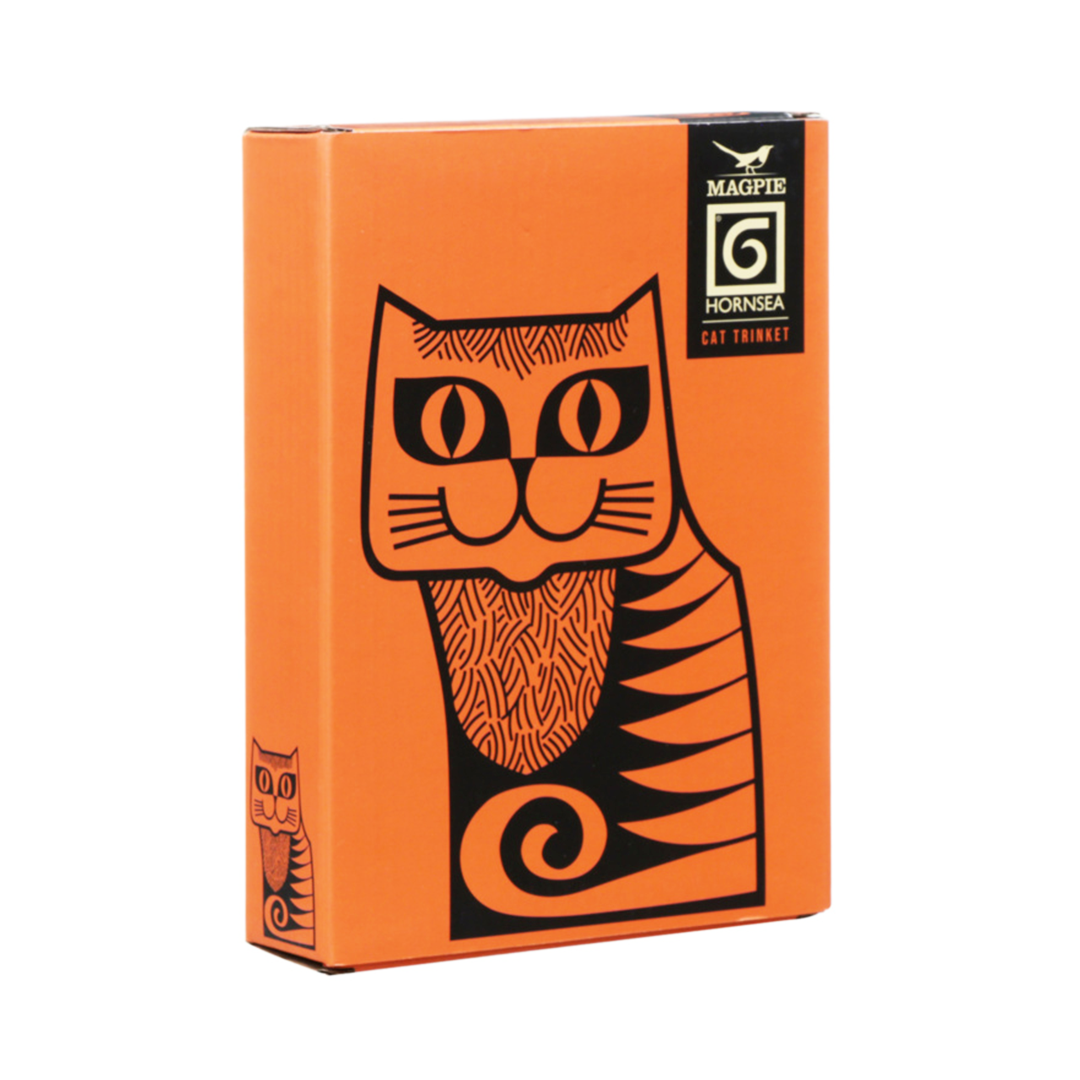 Hornsea Cat Trinket Dish Orange