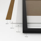 Black A2 Picture Frame with Mount For A3