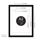 Black A2 Picture Frame with Mount For A3