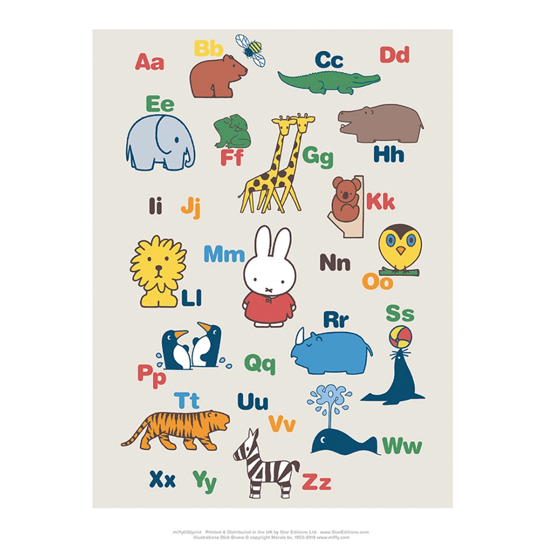 Miffy Alphabet with Animals 11x14"