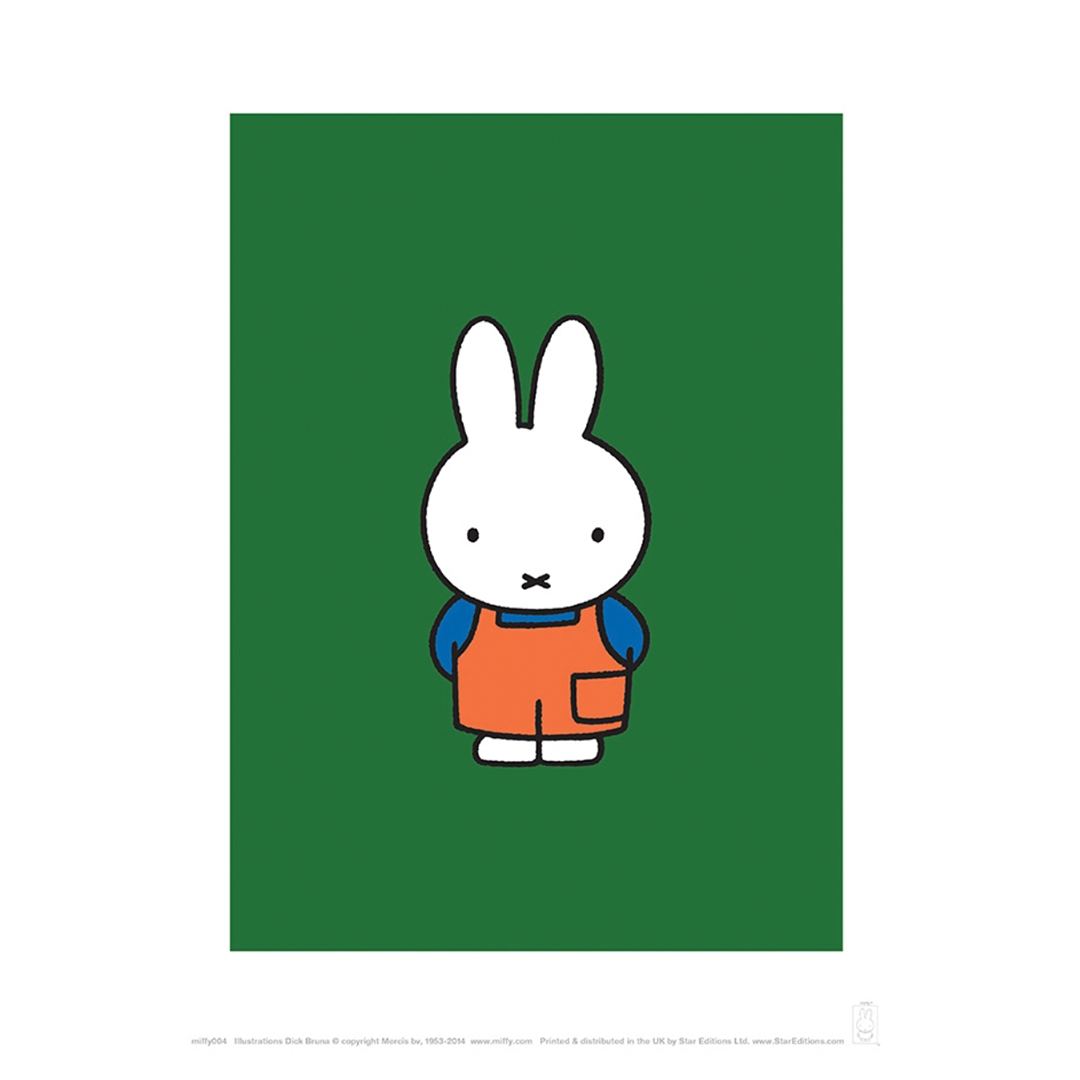 Miffy Orange Dungarees Print 11x14"