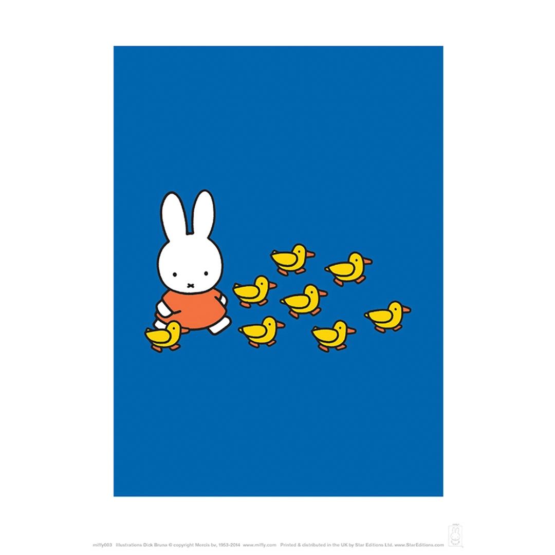 Miffy Walking With Ducks Print 11x14"