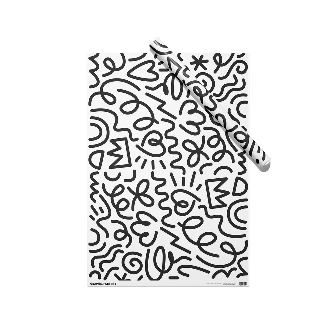 Party Doodle (White) - Gift Wrapping Paper
