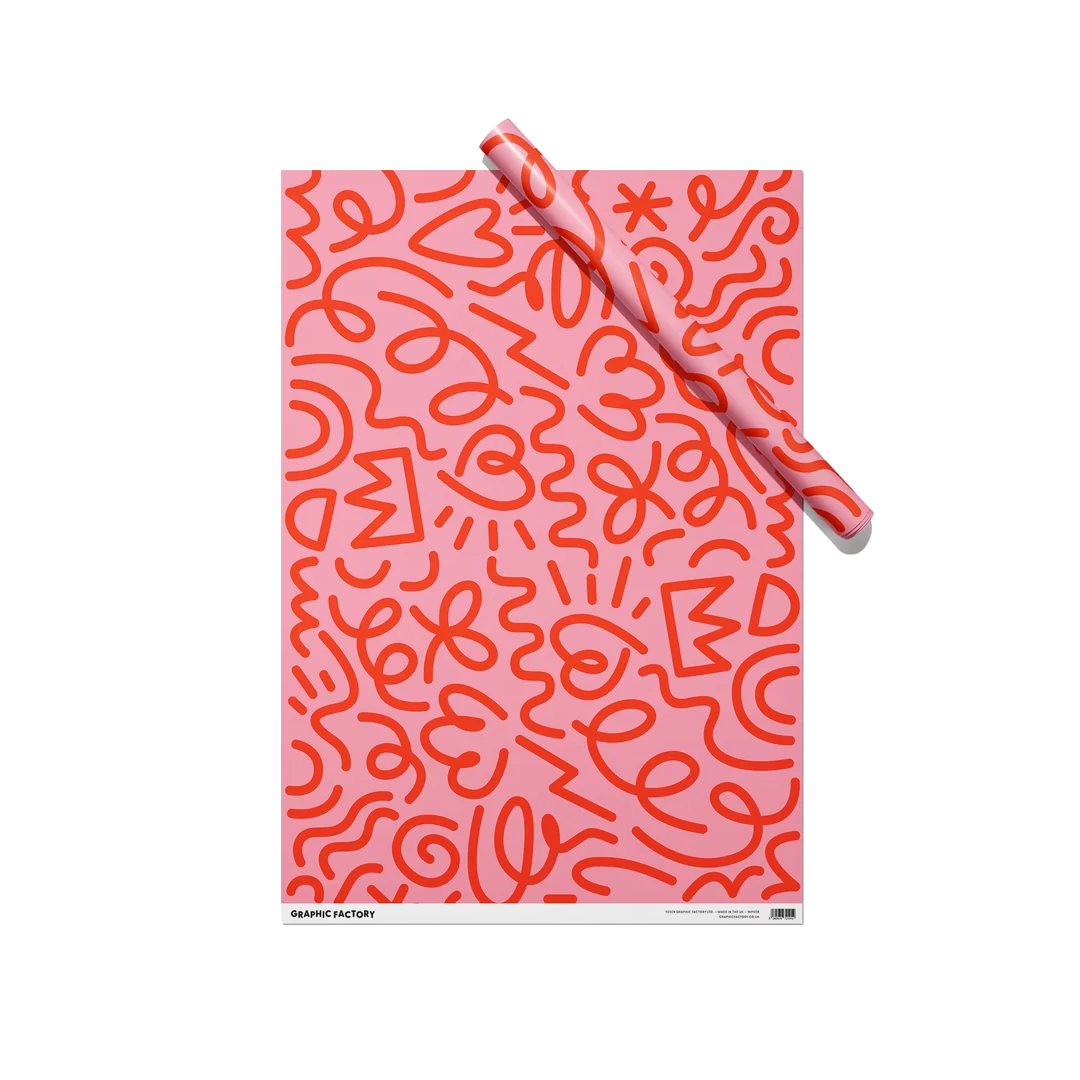 Party Doodle (Pink) - Gift Wrapping Paper