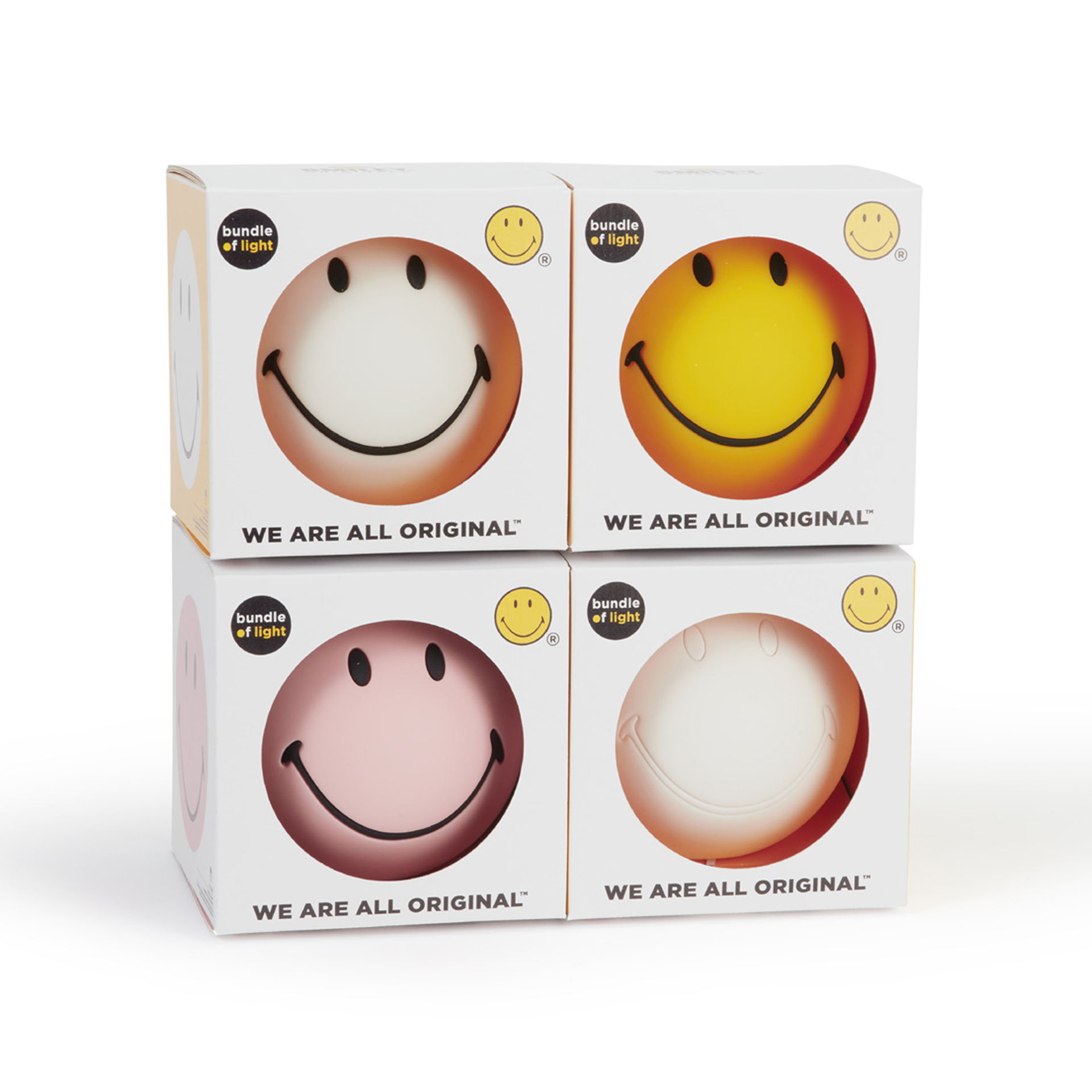 Smiley 'Bundle of Light' Night Light - Black and White
