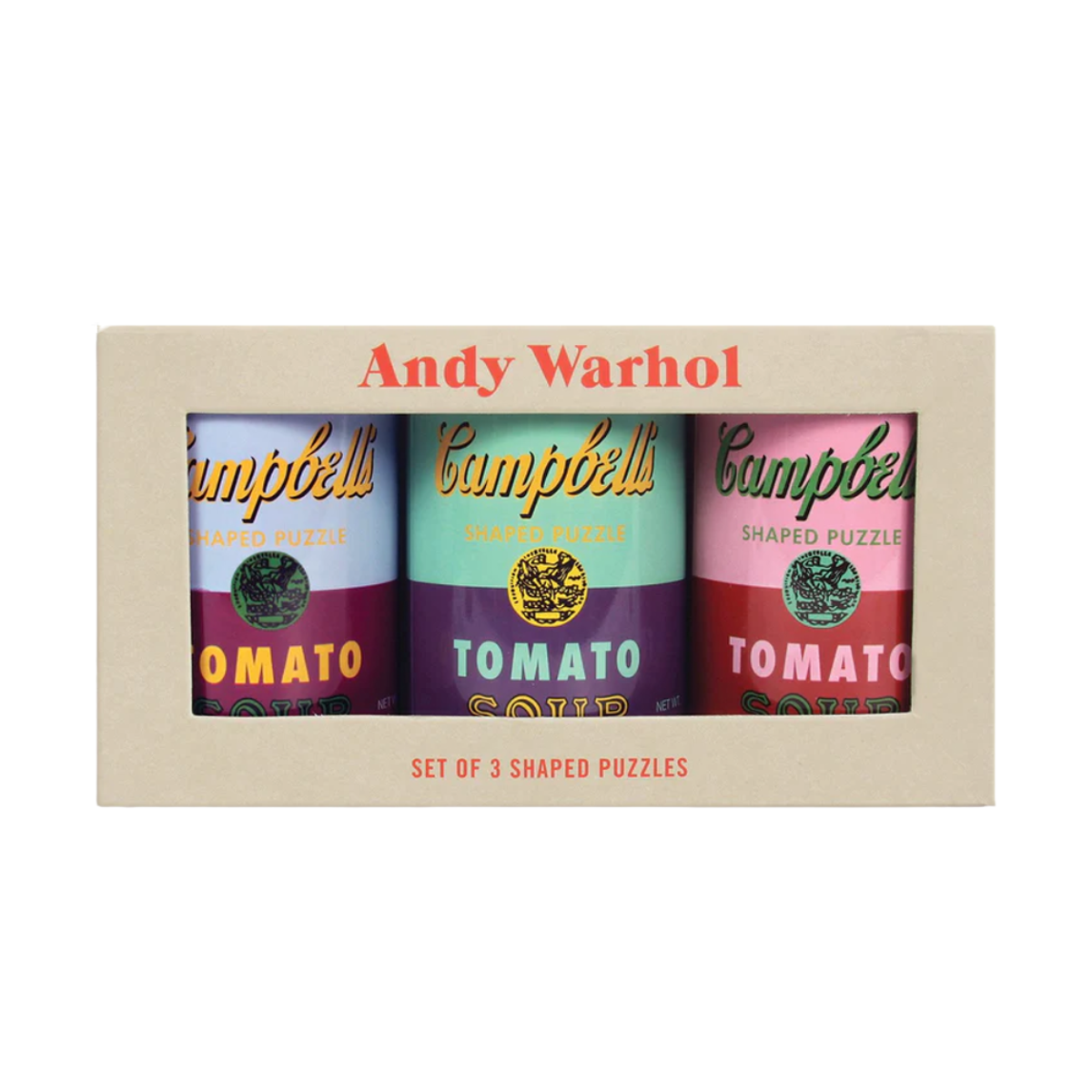 Andy Warhol - 'Soup Cans' Set of 3 Shaped Puzzles in Tins