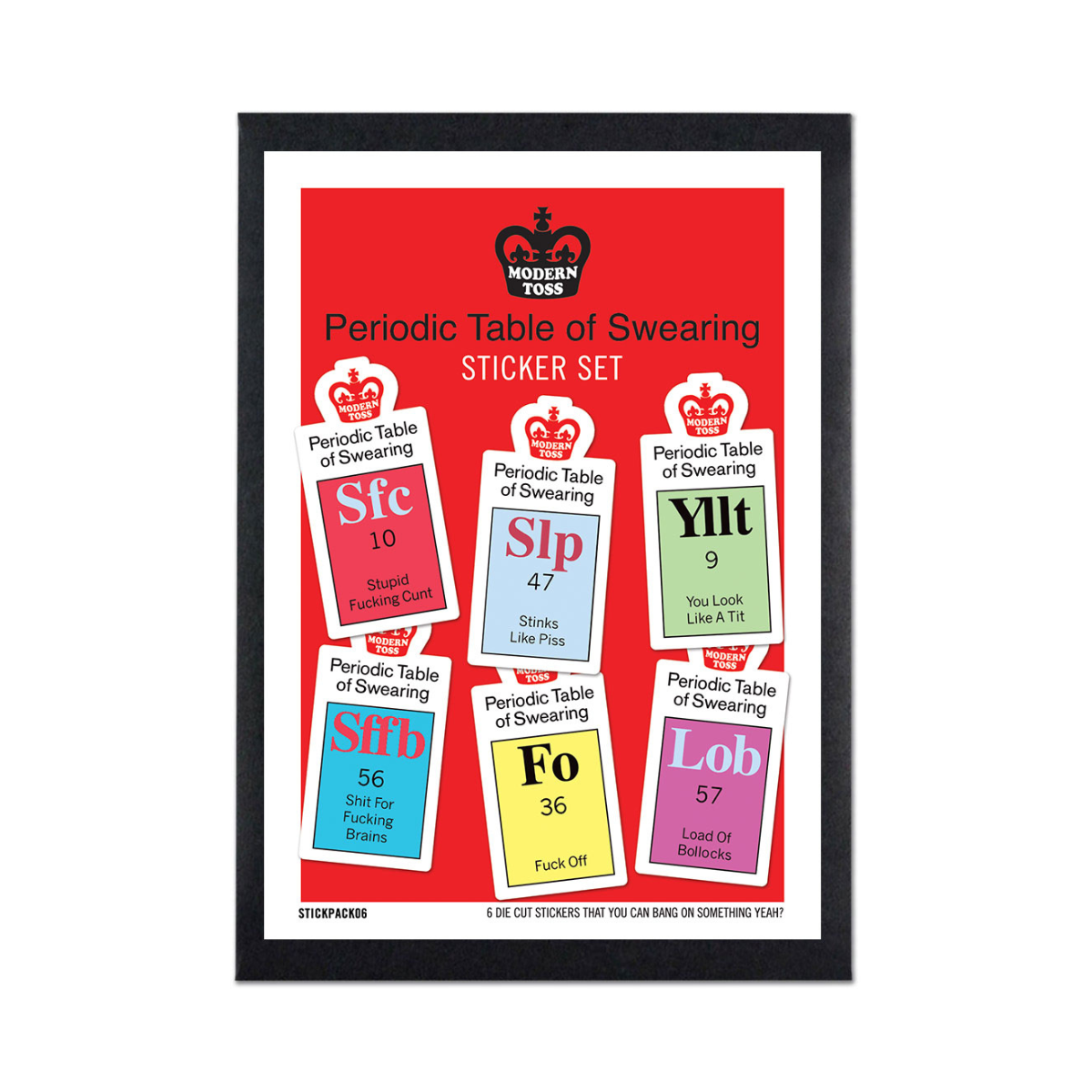 'Swearing Periodic Table' Sticker Set - Pack 6