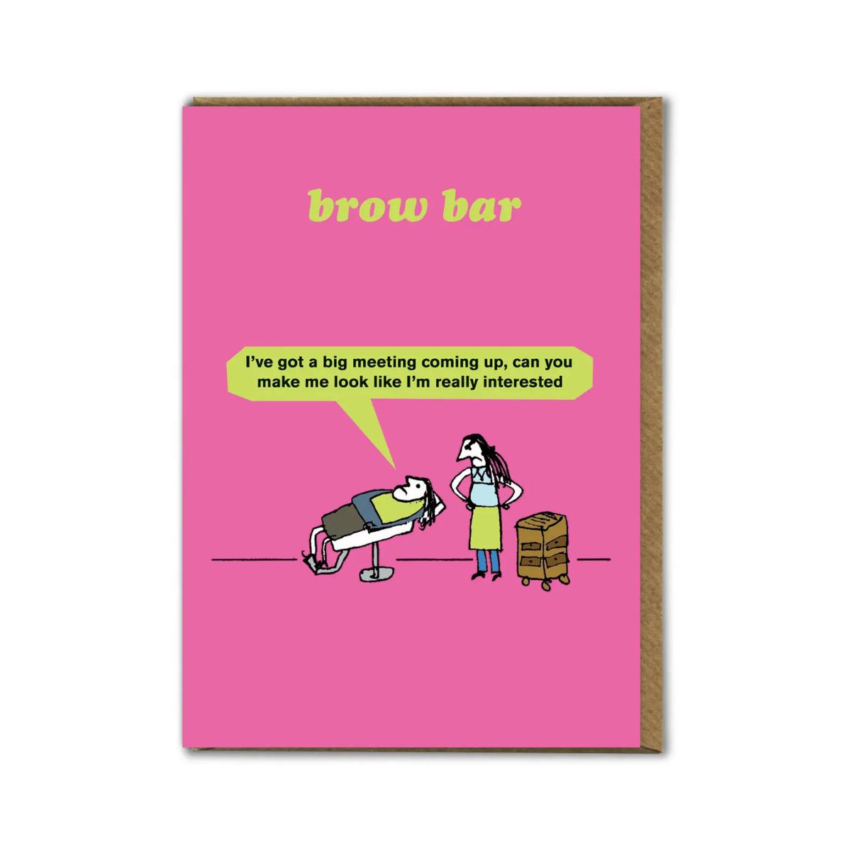 Funny Birthday Card - 'Brow Bar' Greetings Card