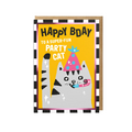'Happy BDay To a Super Fun Party Cat' Greetings Card